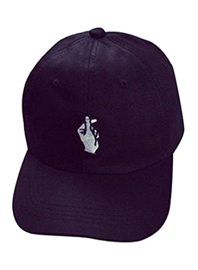 Embroidered Heart Gesture Baseball Cap Purple