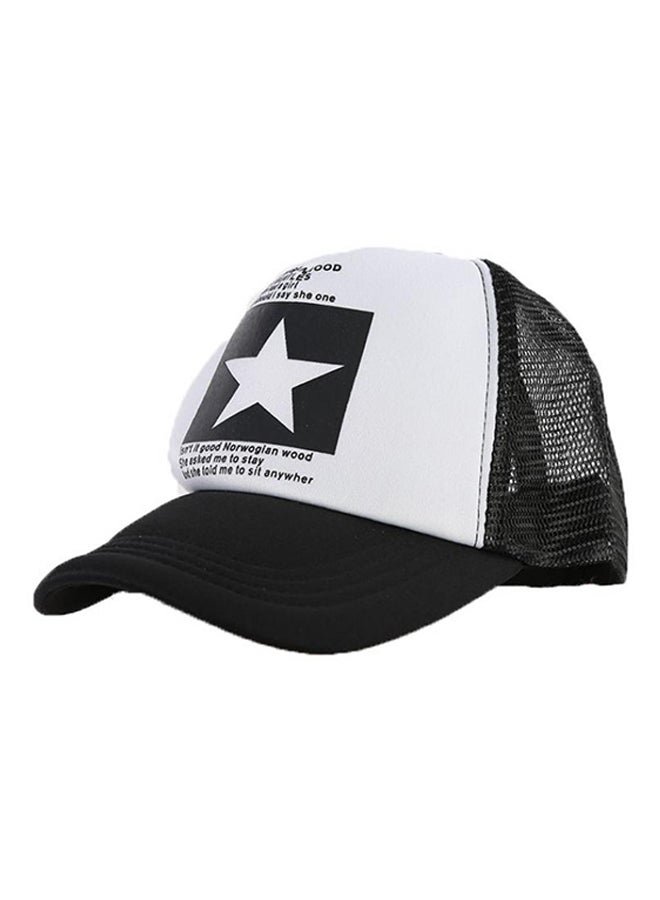 Star Pattern Cap White