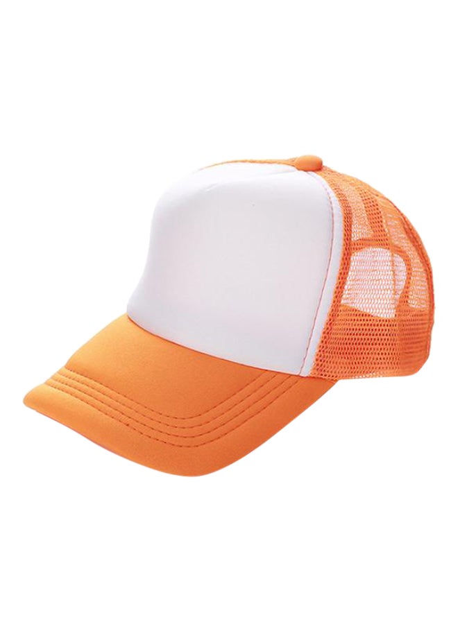 Adjustable Trucker Baseball Cap Orange/White