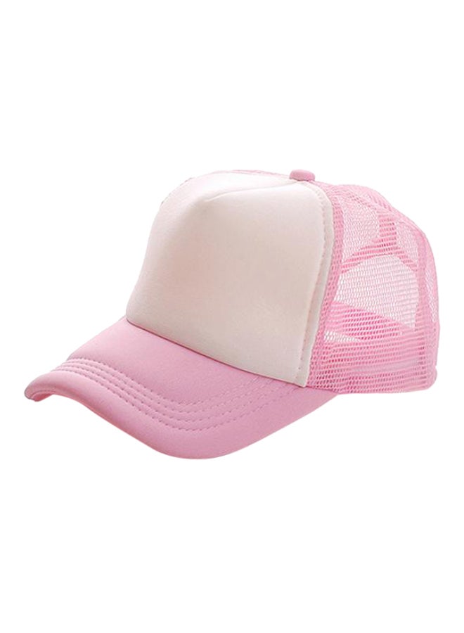 Adjustable Trucker Baseball Cap Pink/White