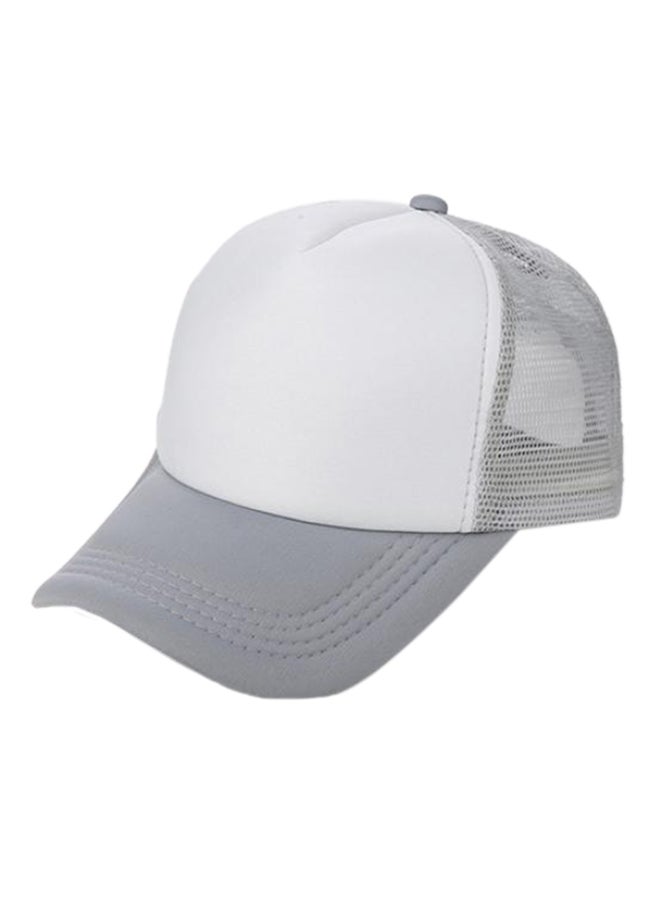 Adjustable Trucker Baseball Cap Grey/White