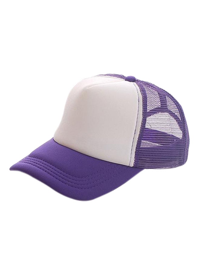 Adjustable Trucker Baseball Cap Purple/White