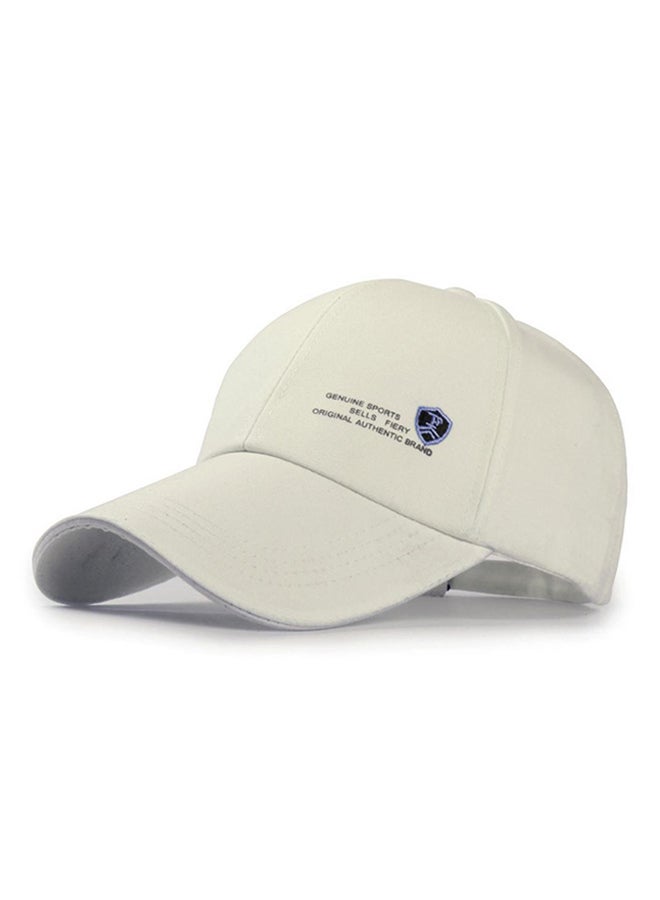Adjustable Snapback Solid Sports Cap Off White