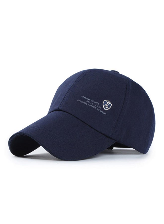 Solid Pattern Adjustable Snapback Sports Cap Blue