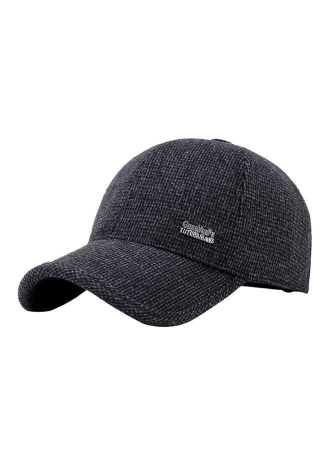 Adjustable Snapback Ear Flap Hiking Cap Black