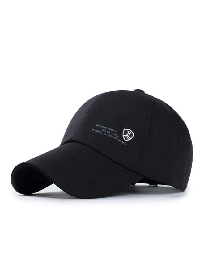 Adjustable Snapback Solid Sports Cap Black