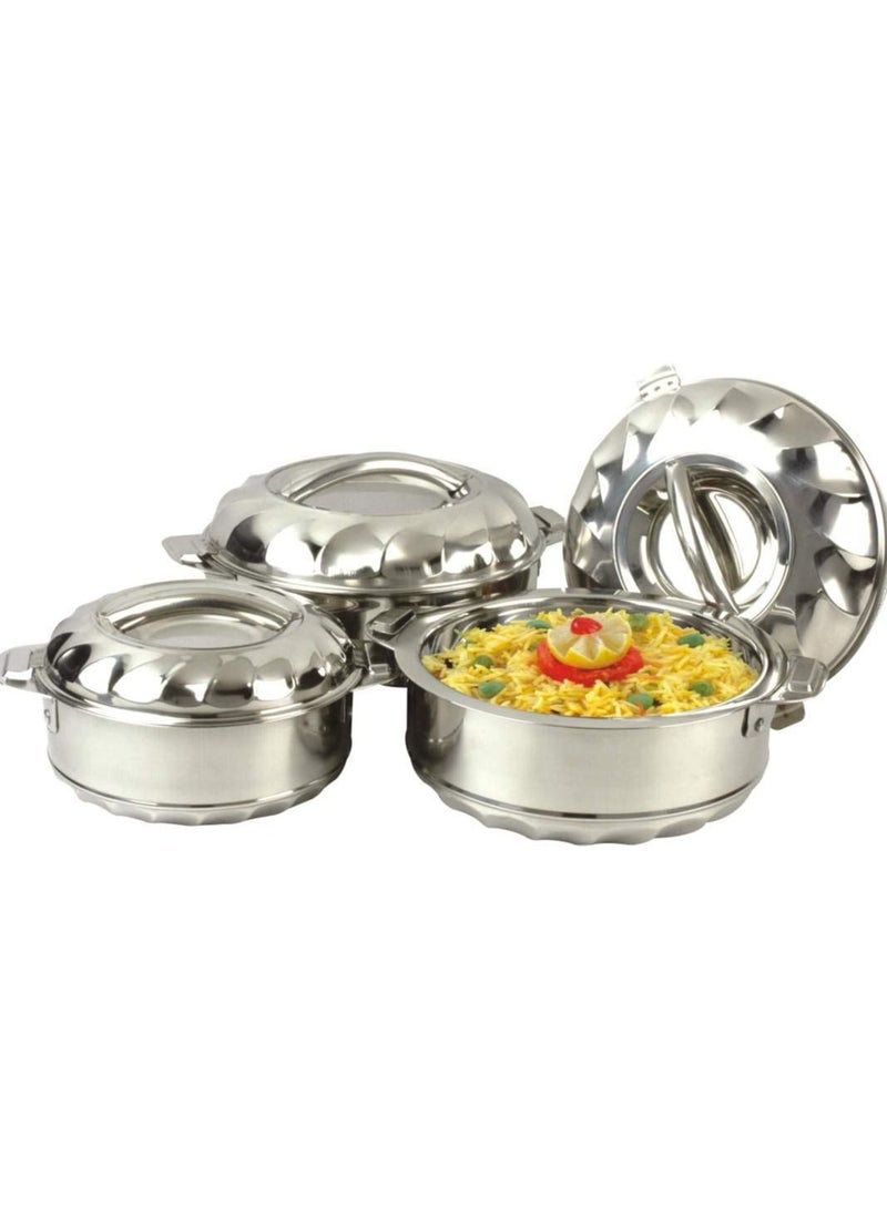 3-Piece Stainless Steel Hot Pot With Lid Set Silver