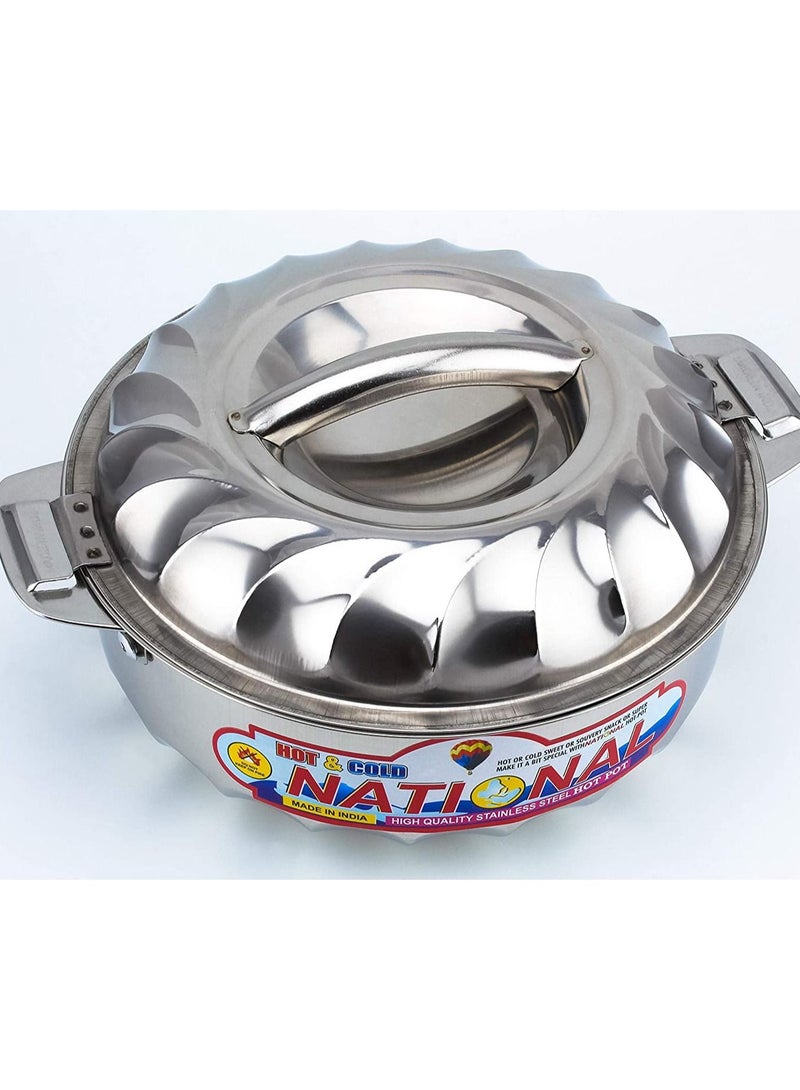 3-Piece Stainless Steel Hot Pot With Lid Set Silver