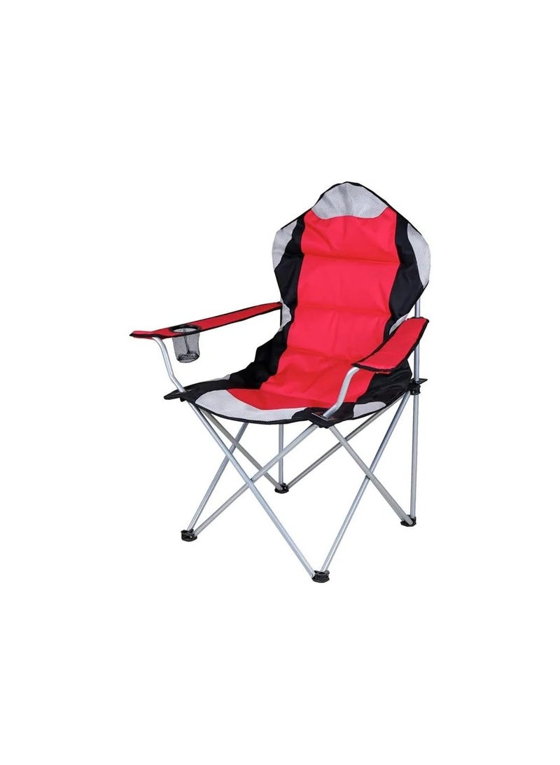 VIO® Large Outdoor Chair Padded High Back Durable Foldable Beach Chair with Bag Cup Holder for Outdoor Pool Picnic Camping Travel Fishing Lawn Supports Up to 140 KG 300 LBS