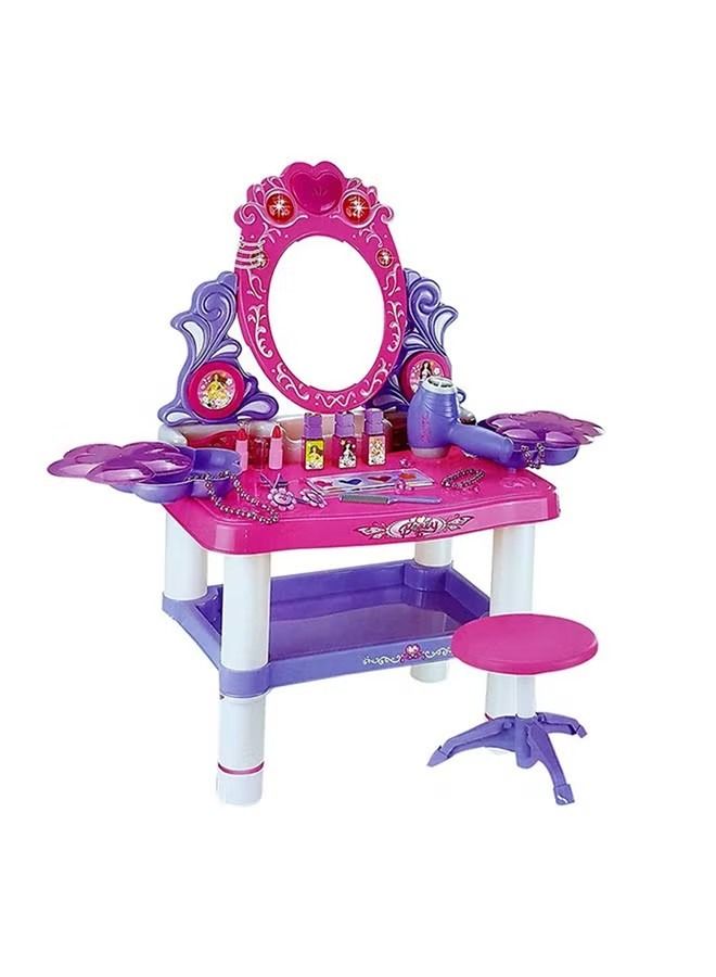 ORiTi Lightweight Compact Pretend Beauty Dresser Vanity Makeup Play Set For Girls 62x33x64cm