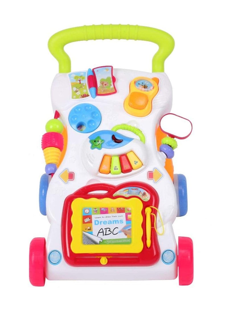 2 In 1 First Steps Baby Walker Sounds And Lights Fun Push Along Walker