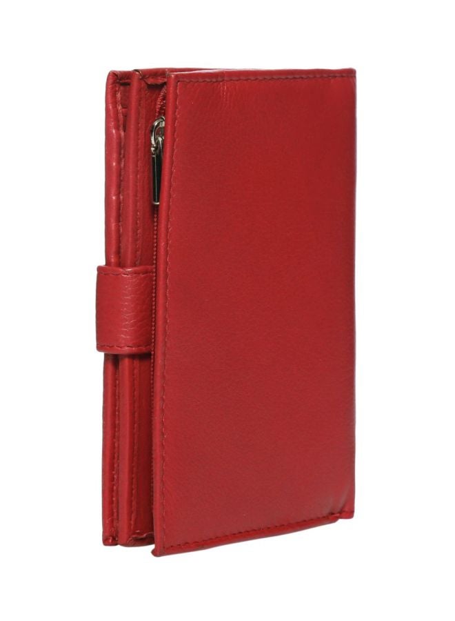 Mens Bi-Fold Leather Wallet Red