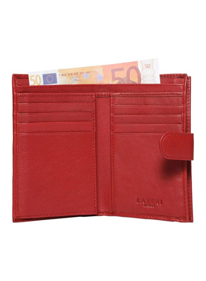 Mens Bi-Fold Leather Wallet Red