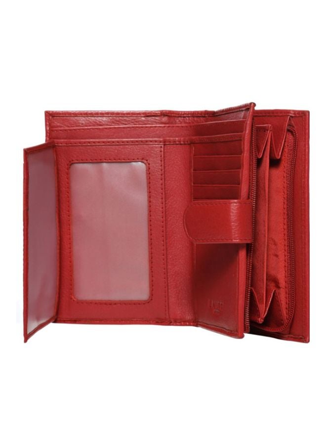 Mens Bi-Fold Leather Wallet Red