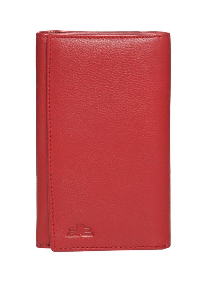 Men's Tri-Fold Leather Wallet Red