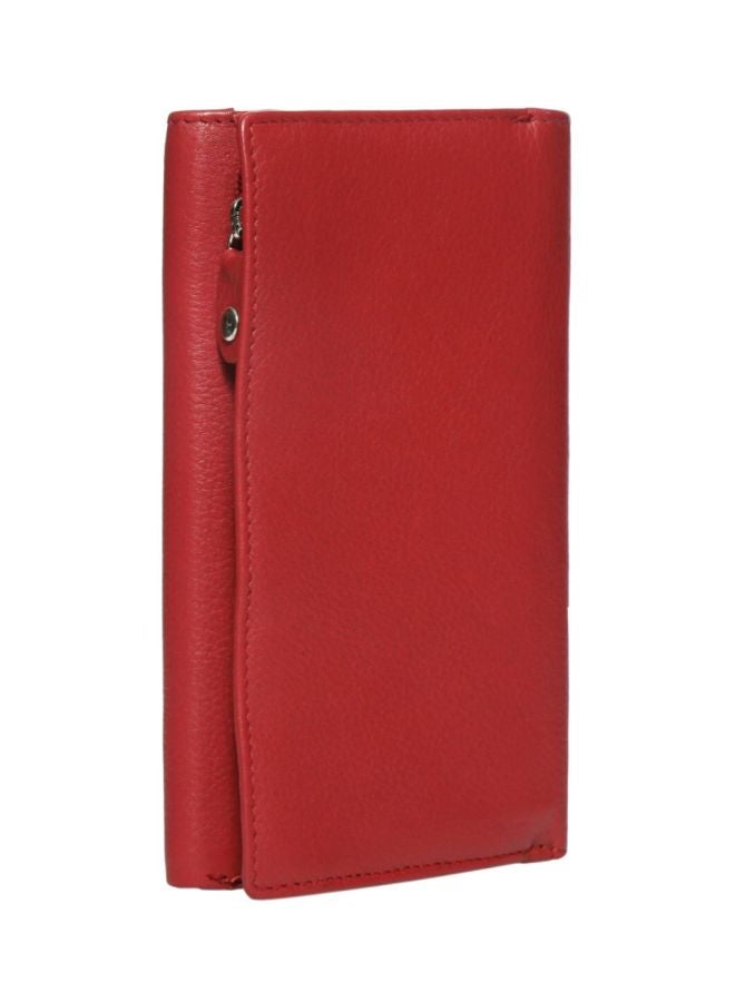 Men's Tri-Fold Leather Wallet Red