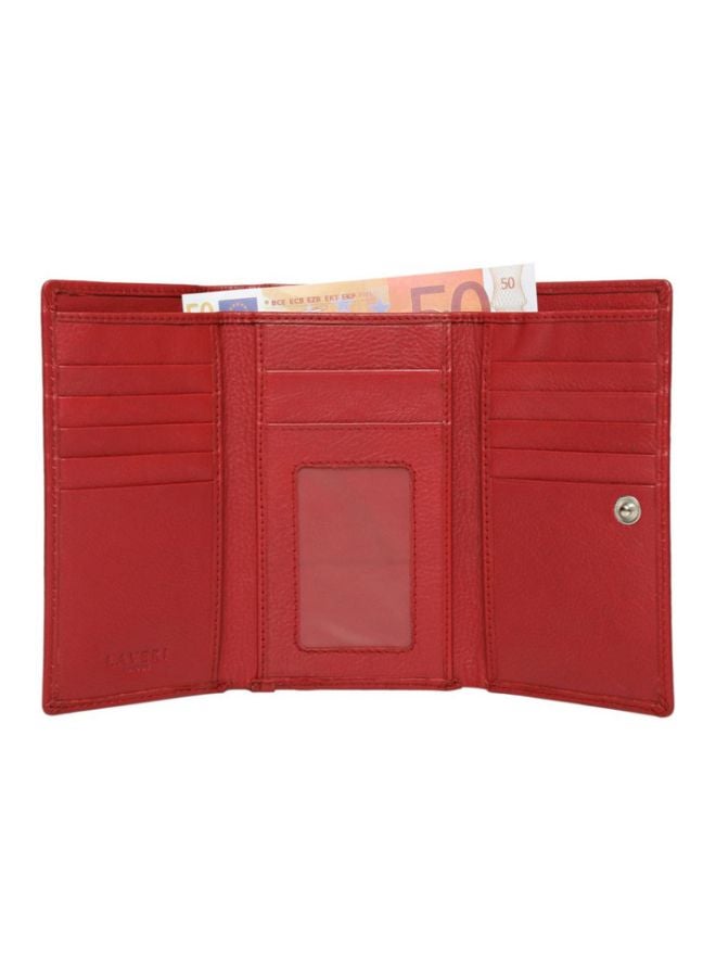 Men's Tri-Fold Leather Wallet Red