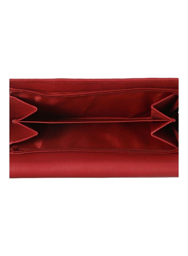 Men's Tri-Fold Leather Wallet Red