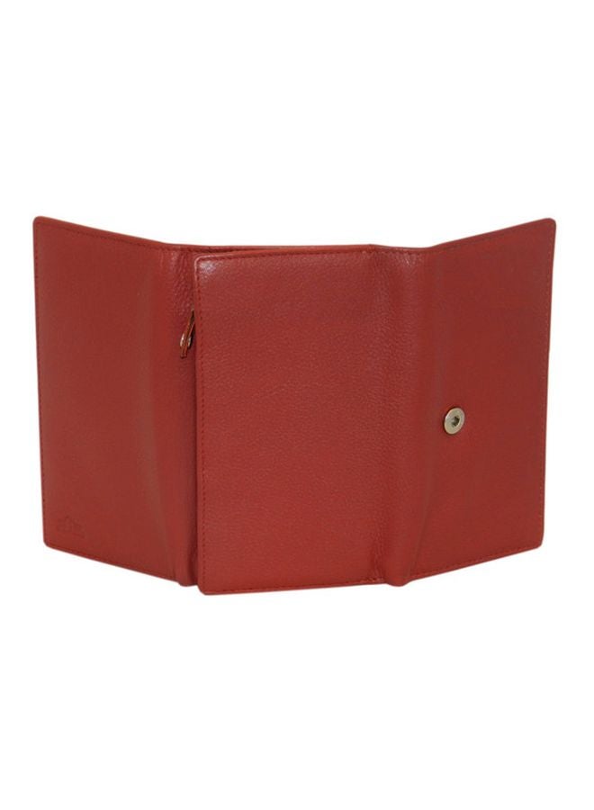 Men's Tri-Fold Leather Wallet Red