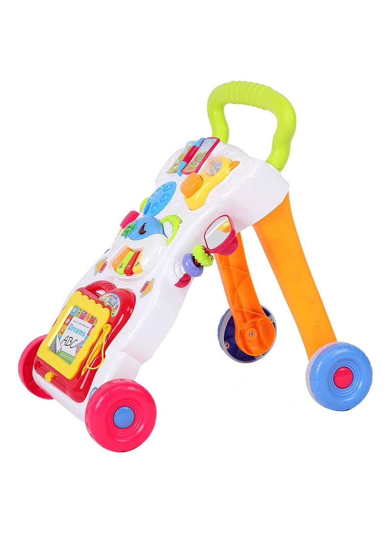 2 In 1 First Steps Baby Walkers Sounds Music and Lights Fun Push Along Walker