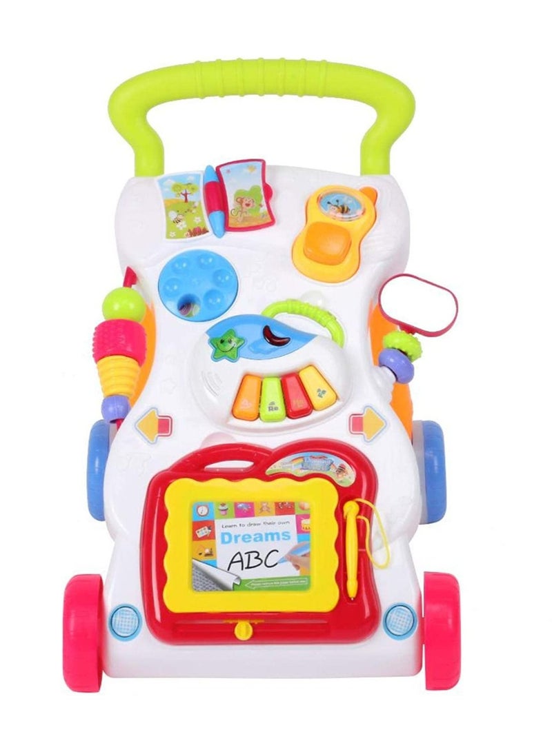 2 In 1 First Steps Baby Walker Sounds And Lights Fun Push Along Walker