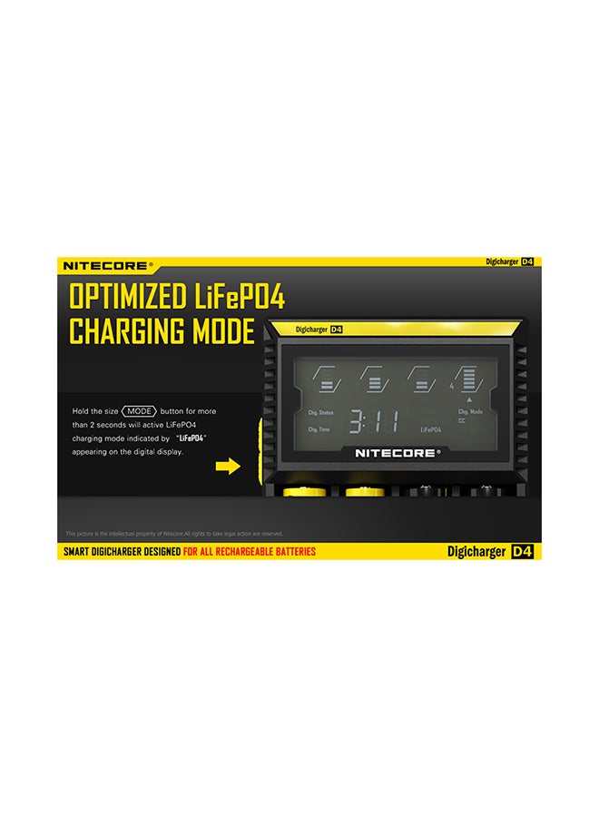 D4 Universal Battery Digital Charger 18650 LCD Display Charging Device for AA AAA Li ion Batteries