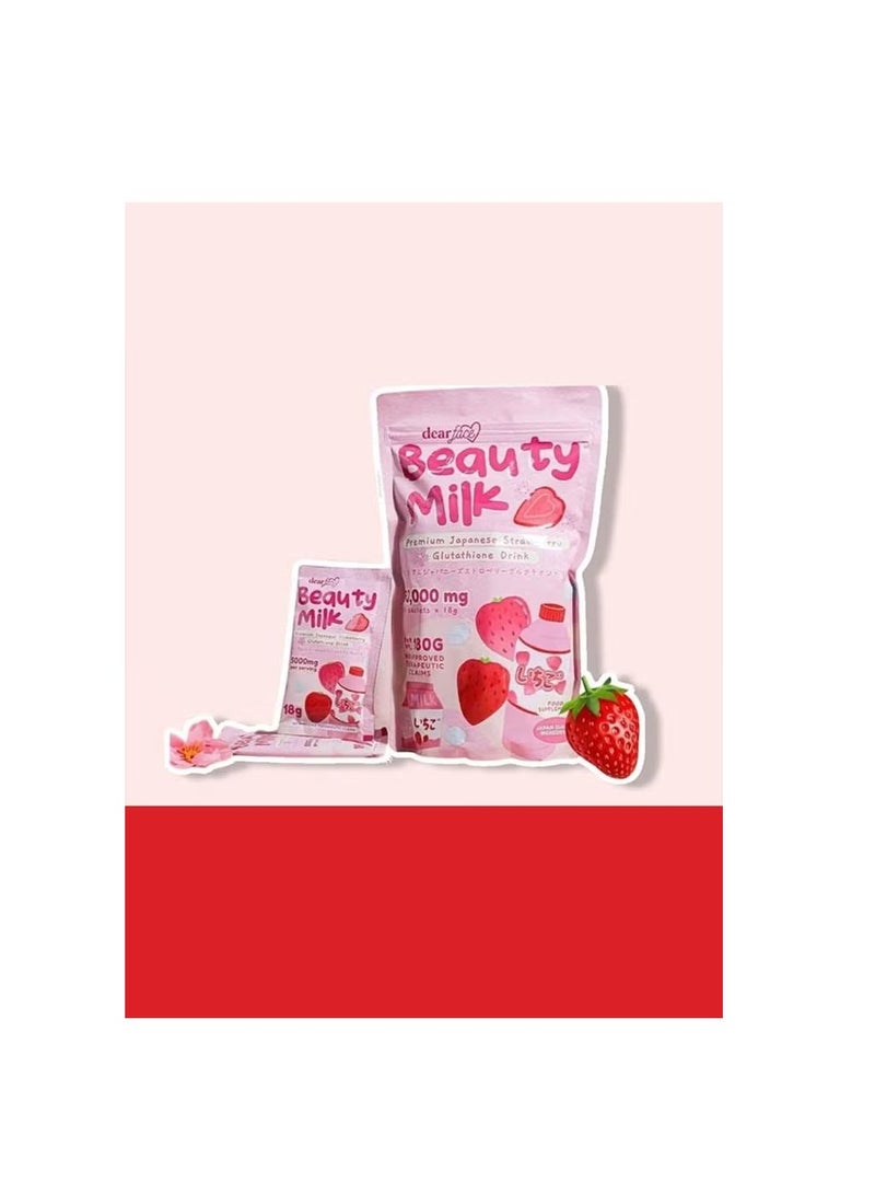 ‏‏Beauty Milk Premium Japanese Strawberry Glutathione drink 180g