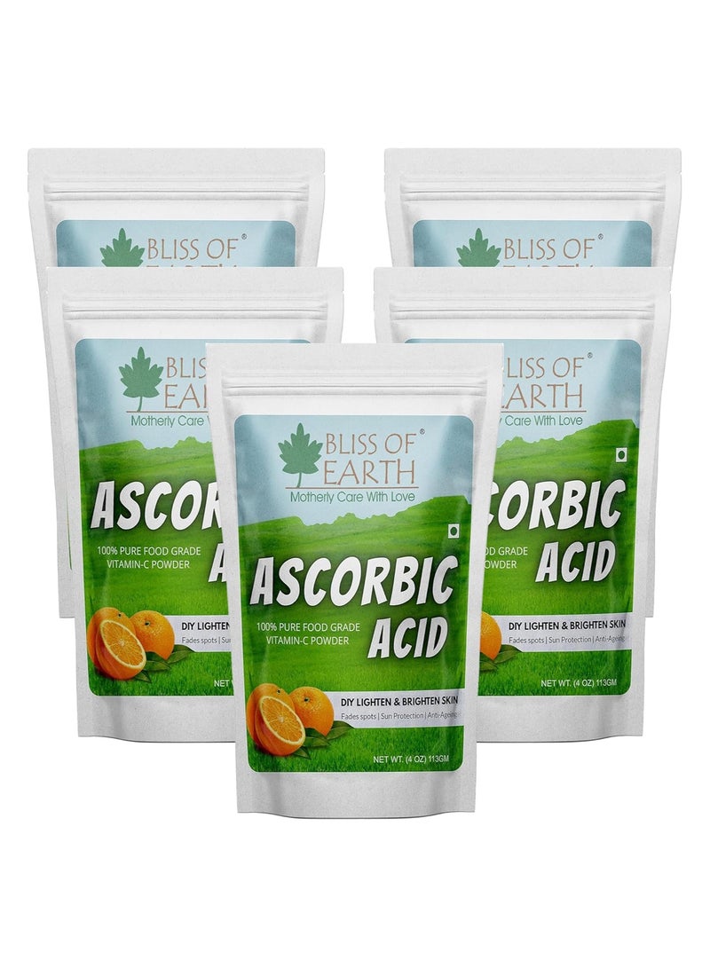 Bliss of Earth 4 oz Ascorbic Acid Powder Pure Food Grade Vitamin C Rich Powder For Skin face Cosmetic & DIY Products 113GM
