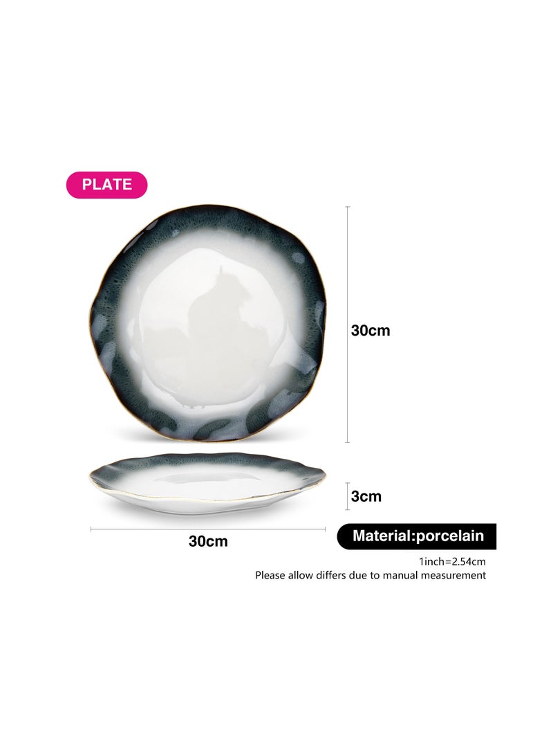 Dinner Plate 30cm Galactica , Porcelain Plate For Serving, Main Courses And Meals, Microwave, Oven, and Dishwasher Safe, Scratch Resistant, Kitchen Tableware