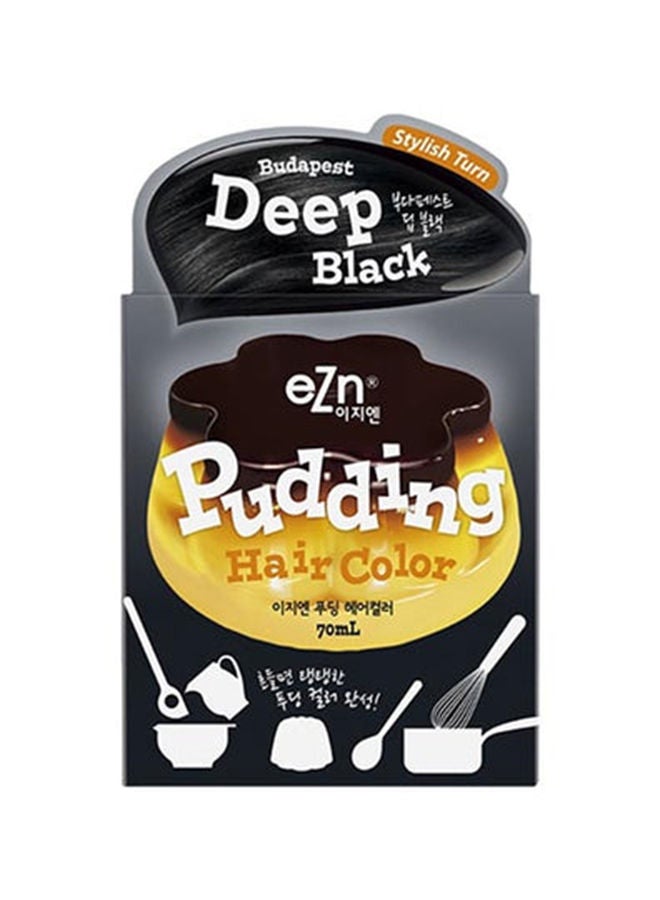 Pudding Hair Dye Ammonia Free Semi-Permanent Self Hair Dye DIY Kit Deep Black