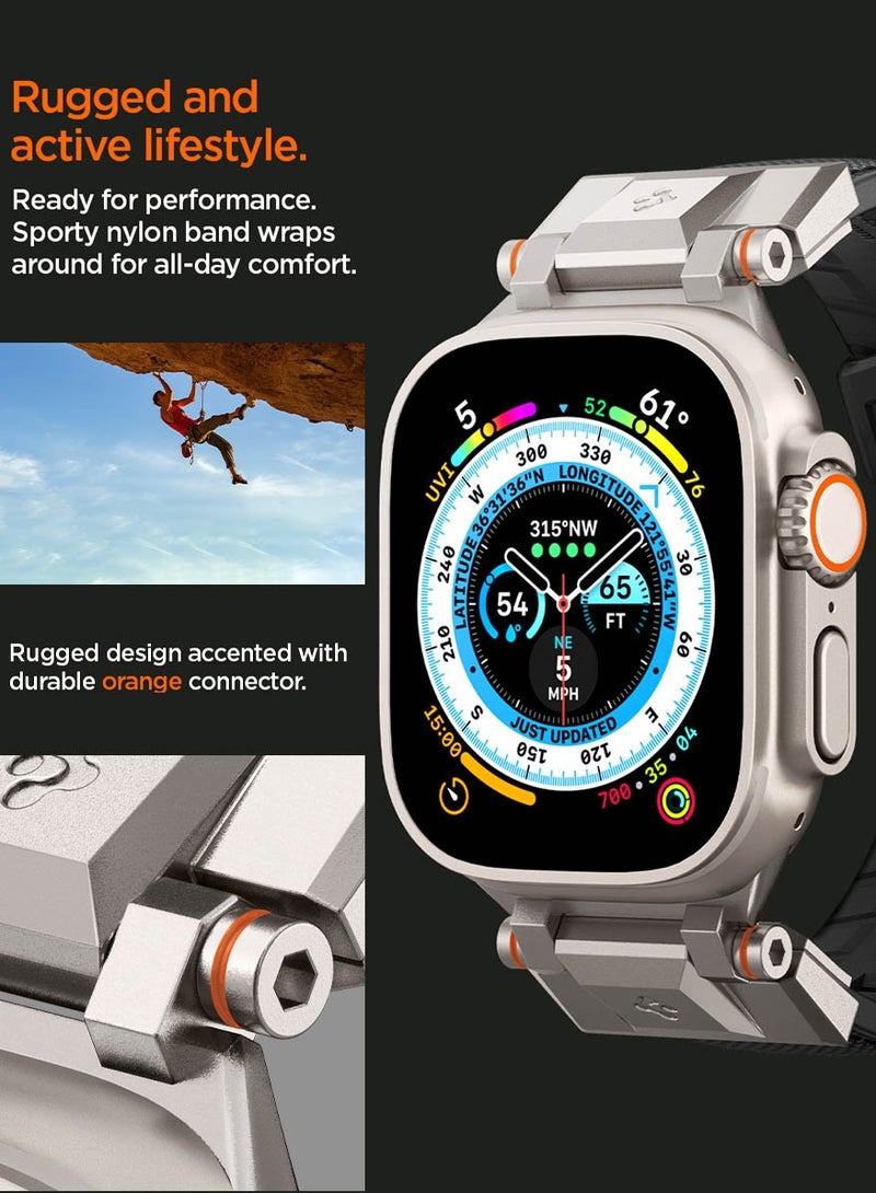 DuraPro Armor Band for Apple Watch Ultra 2 / Ultra 49mm, Series 9/8/SE2/7/6/SE/5/4/3/2/1 45mm/44mm/42mm Durable Metal Connector Band - Black