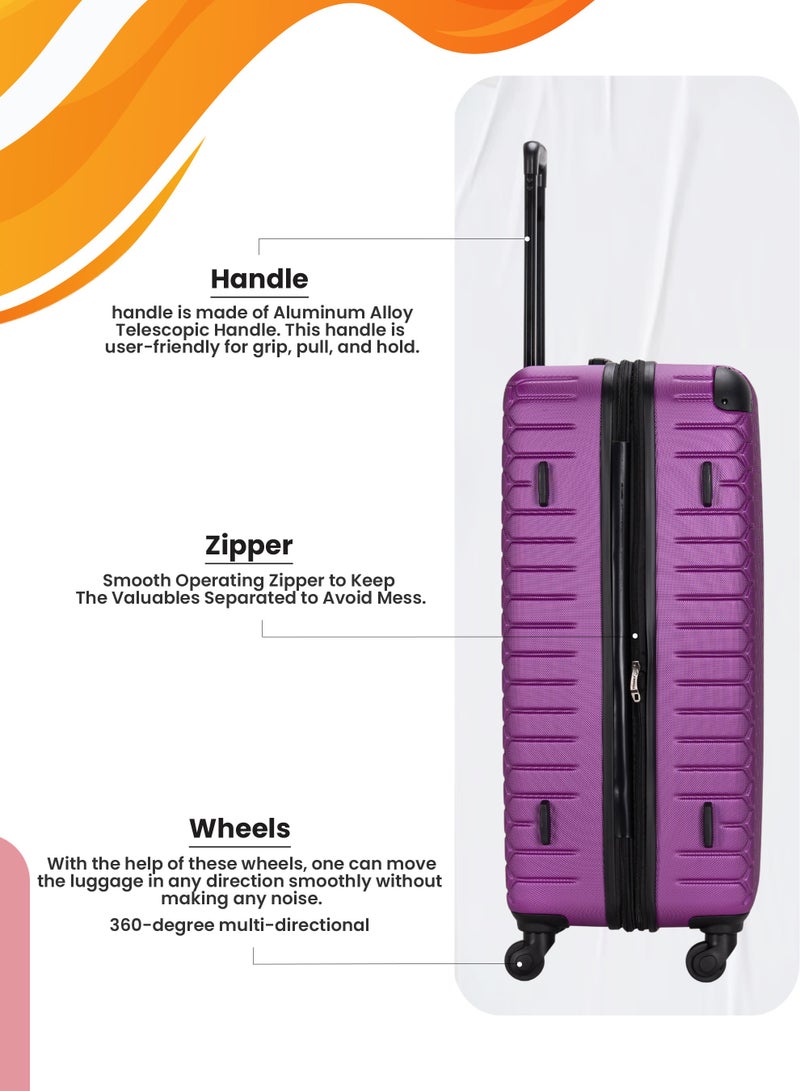 4 Pack Of Hardside Spinner Number Locked Luggage Trolley