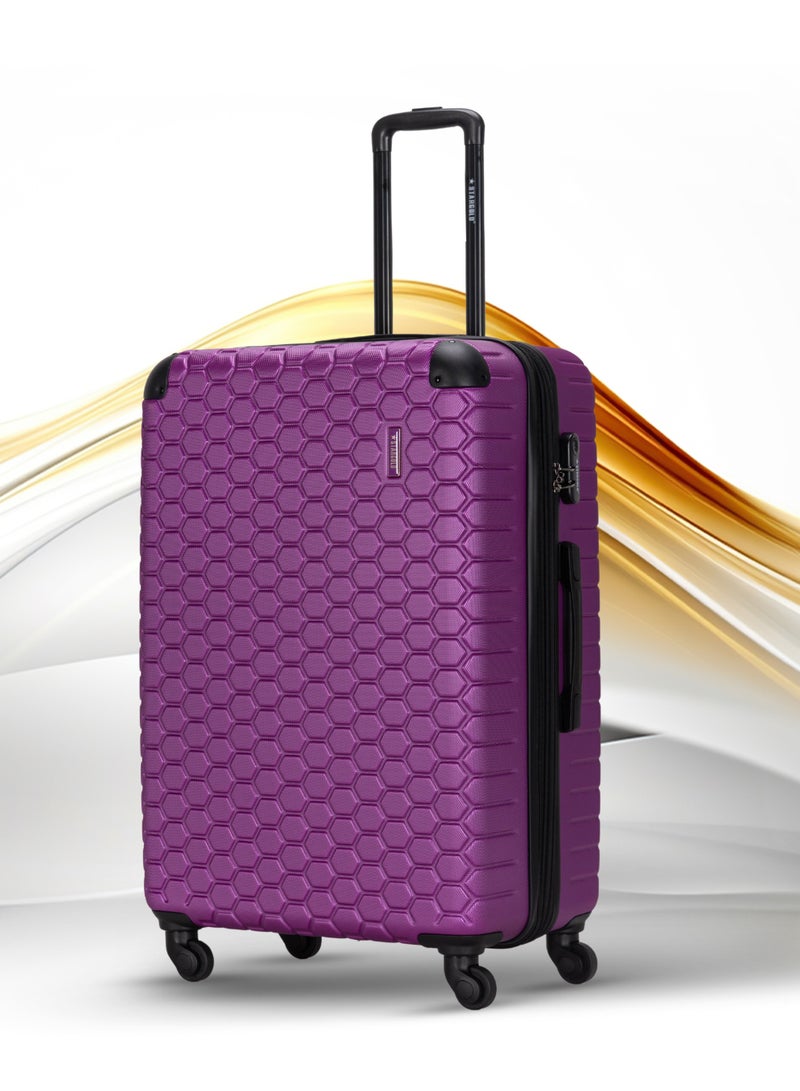 4 Pack Of Hardside Spinner Number Locked Luggage Trolley