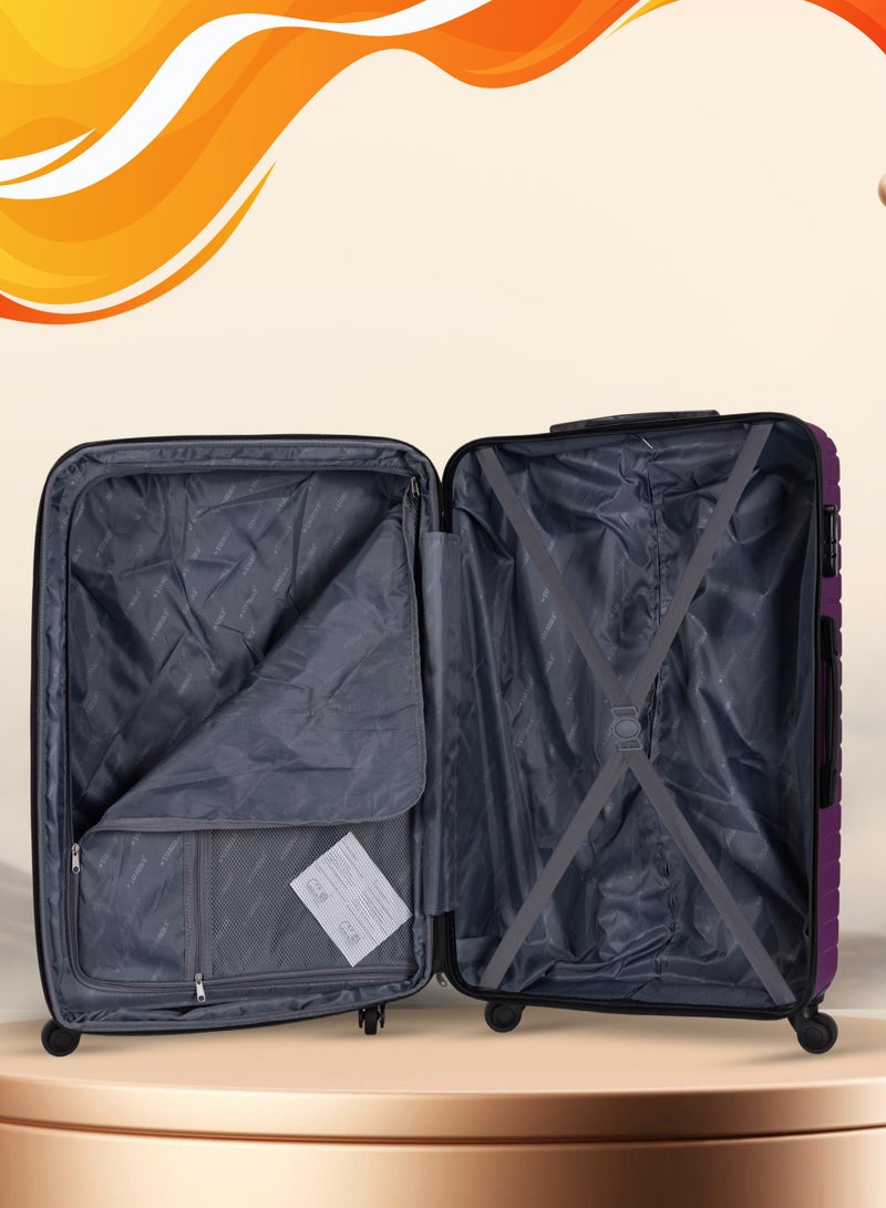 4 Pack Of Hardside Spinner Number Locked Luggage Trolley