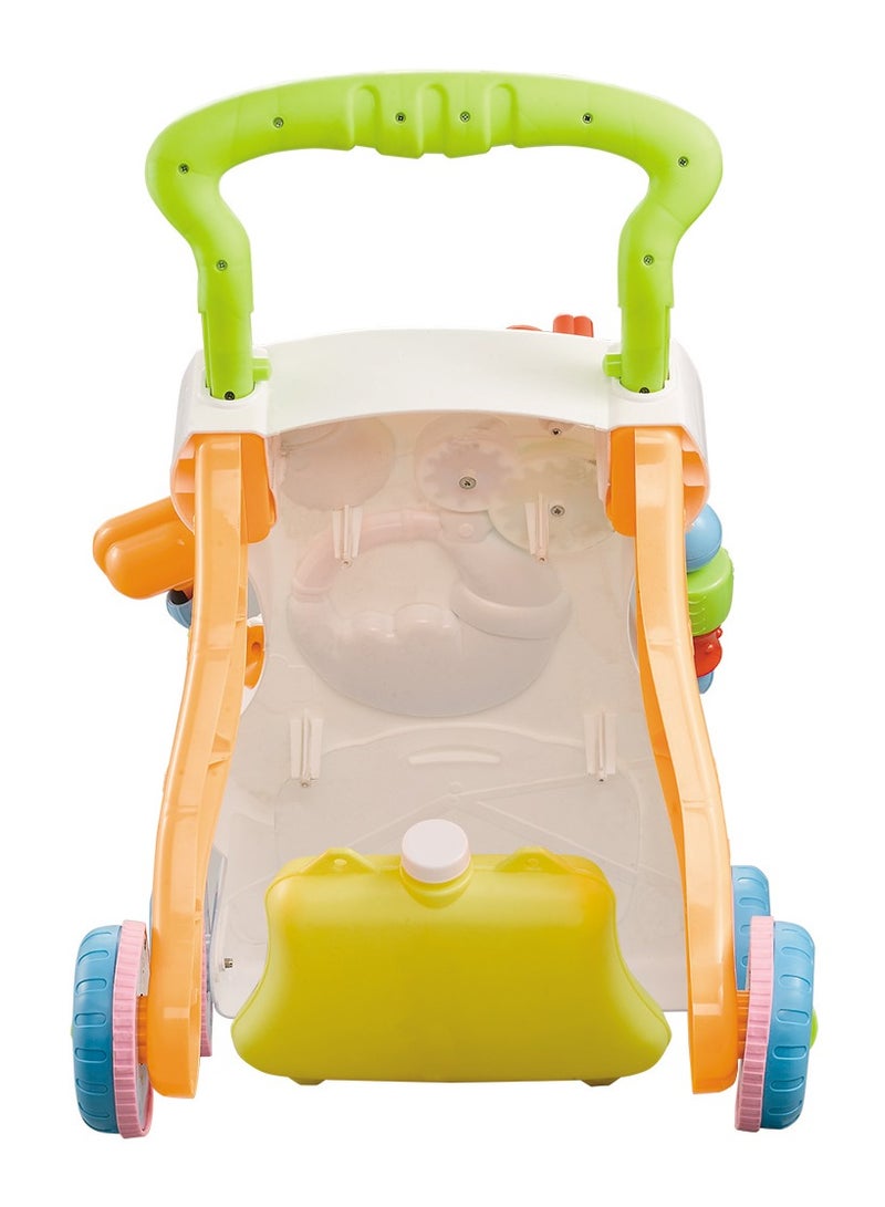 Sit-to-Stand Learning Walker Tenlso Baby Walking Toys,Push Pull Toys - Adjust Speed, Non-Slip, Prevention O-Leg With Music,Mirror,Book