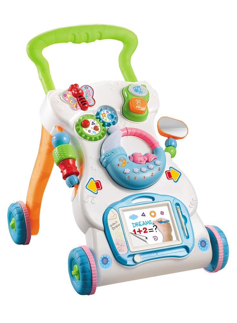 2 In 1 First Steps Baby Walker Sounds And Lights Fun Push Along Walker