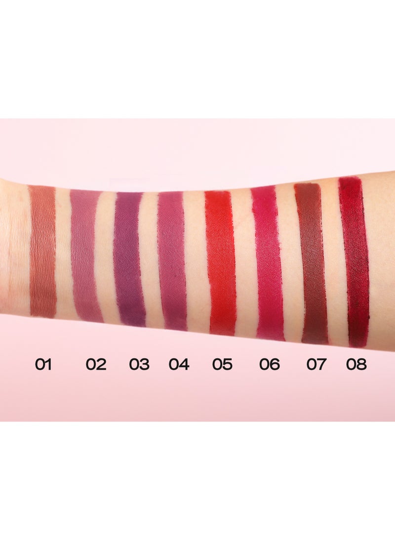 Lipstick Set Matte Liquid 8 Colors Long Lasting Waterproof for Women Highly Pigmented Velvety Nude Super Stay Soft Hydrating & Lightweight Professional Moisturizing Makeup Lips Gift Set