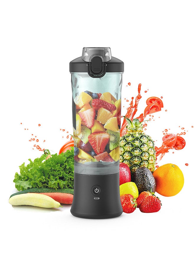 Portable Personal Blender for Shakes and Smoothies 600ml Fruit Juicer with 6 Blades 150W Power 2 Modes Built-in Battery Waterproof Fruit   Mixer for Home Office Travel Sports Camping