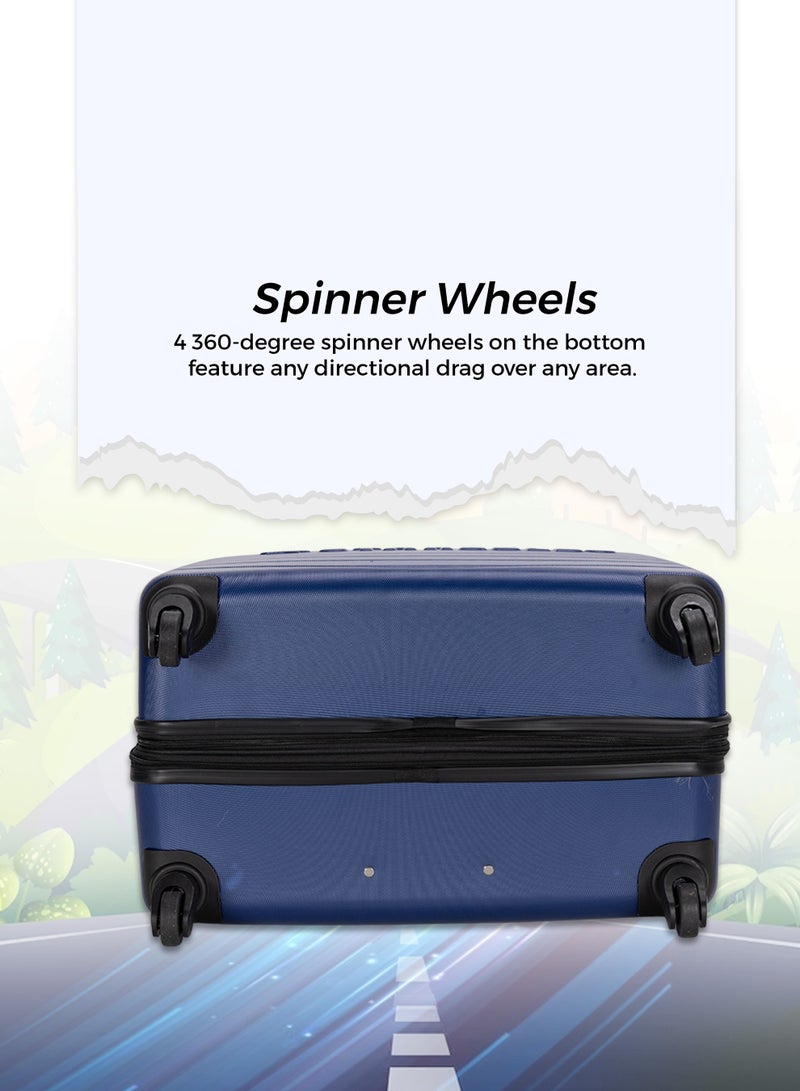 4 Pack Of Hardside Spinner Number Locked Luggage Trolley