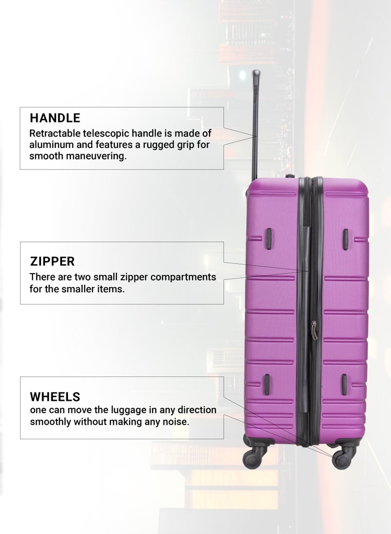 4 Pack Of Hardside Spinner Number Locked Luggage Trolley