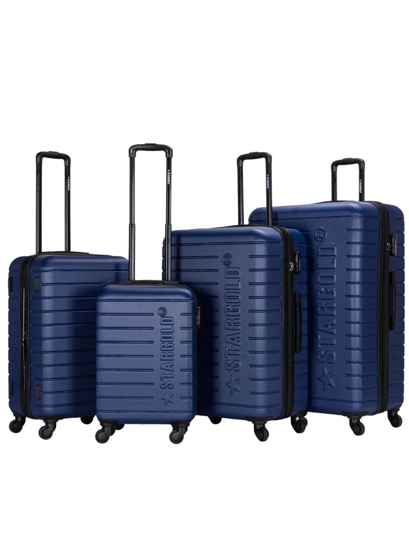 4 Pack Of Hardside Spinner Number Locked Luggage Trolley