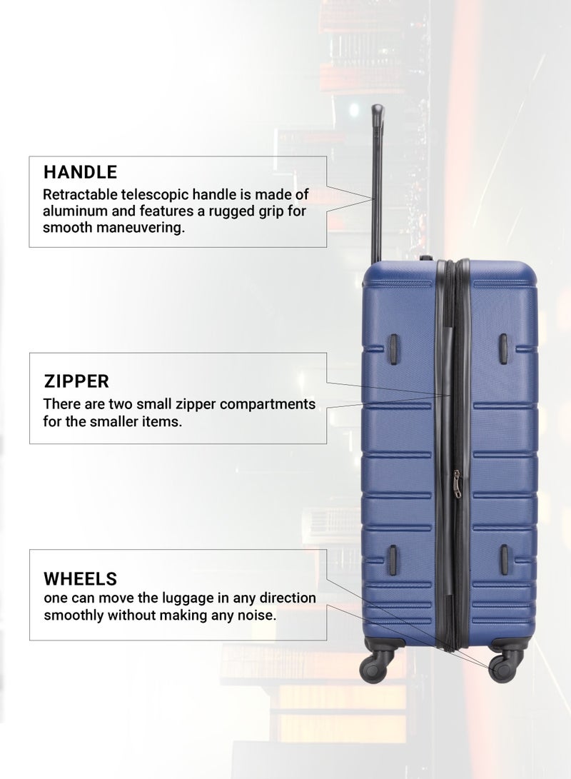 4 Pack Of Hardside Spinner Number Locked Luggage Trolley