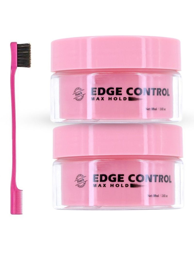 2 Pieces of Ultra Smooth Edge Control Wax With Max Hold High Performance Hair Styling Wax Castor Oil Bees Wax Glycerin Fixing Repairing & Reduce Complexity for Curly and oily Hair