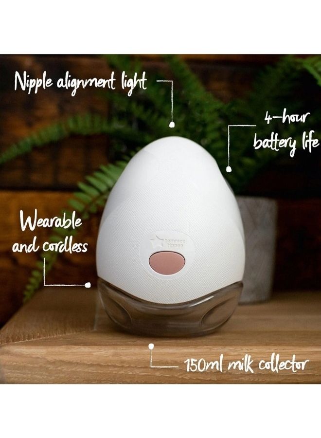 Made for Me Single Electric Wearable Breast Pump, Hands-Free, in-Bra Breastfeeding Pump, Portable, Quiet, 1 Massage and 8 Express Modes, 4 Hour Battery Life, White, 1.0 Count