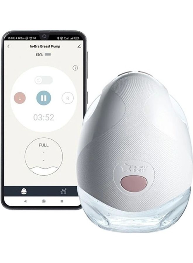 Made for Me Single Electric Wearable Breast Pump, Hands-Free, in-Bra Breastfeeding Pump, Portable, Quiet, 1 Massage and 8 Express Modes, 4 Hour Battery Life, White, 1.0 Count