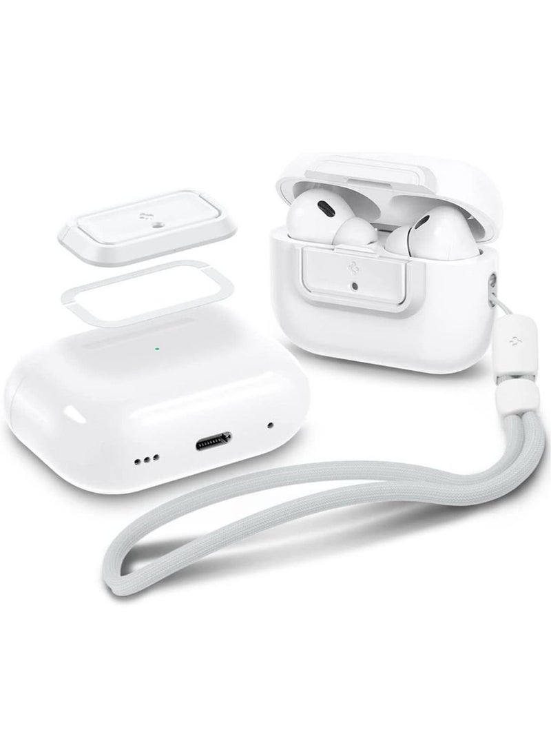 Lock Fit M for AirPods Pro 2 / Airpods Pro Secure Locking Device & Lanyard Strap with EZ Fit install Kit [Charging case NOT included] - White