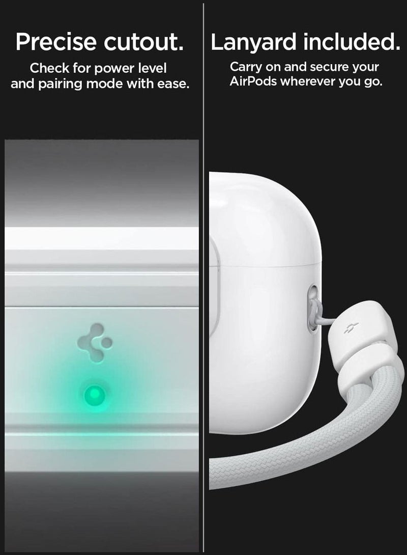 Lock Fit M for AirPods Pro 2 / Airpods Pro Secure Locking Device & Lanyard Strap with EZ Fit install Kit [Charging case NOT included] - White