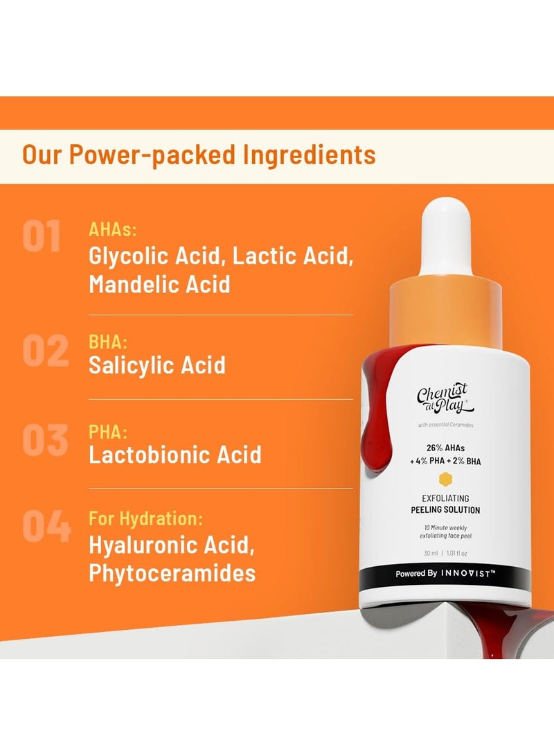 Chemist at Play Chemical Exfoliator For Face Glycolic Acid AHA Salicylic Acid BHA Lactobinoic Acid PHA