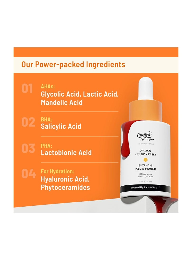 Chemist at Play Chemical Exfoliator For Face Glycolic Acid AHA Salicylic Acid BHA Lactobinoic Acid PHA