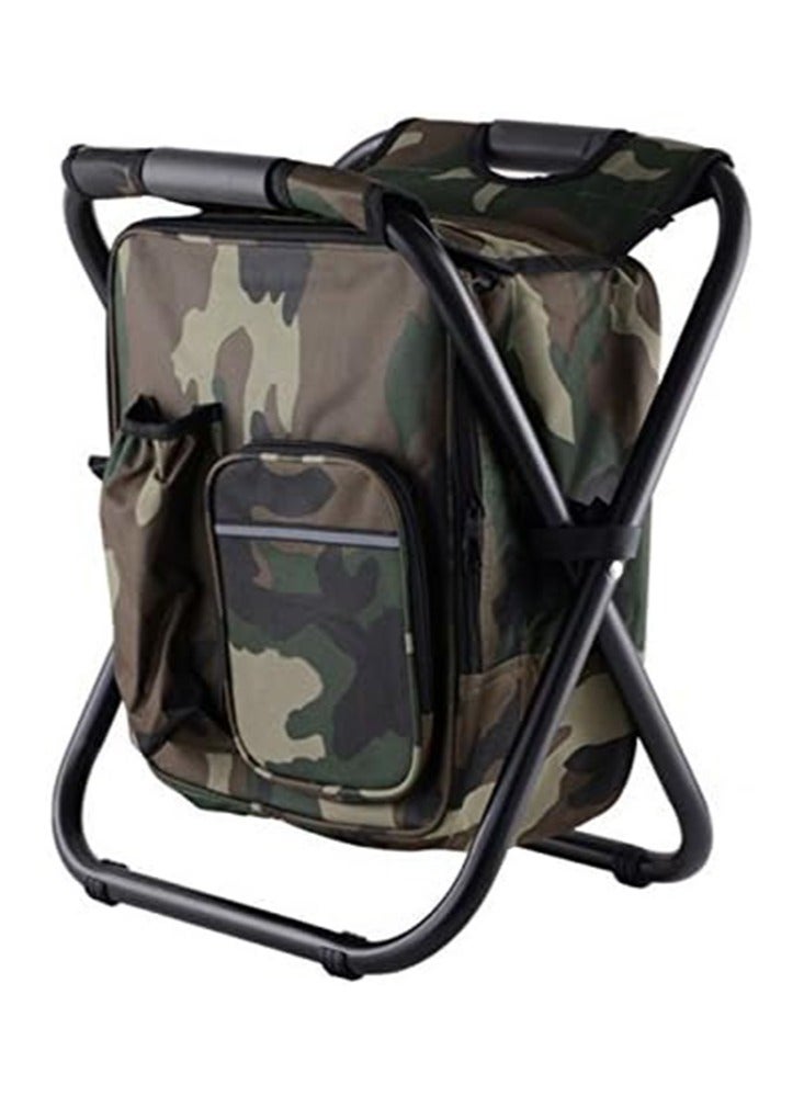 3 in 1 Folding Stool Backpack Multipurpose Outdoor Folding Stool with Cooler Pack